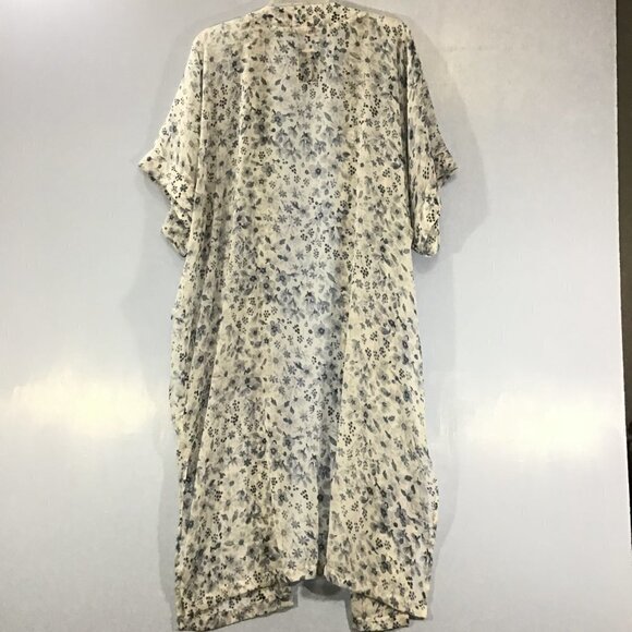 Rachel Zoe Blue and White Sheer Long Kimono - Picture 2 of 5